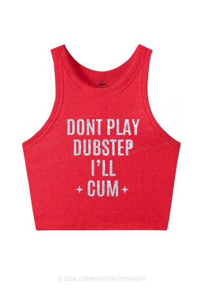Glitter Dont Play Dubstep Y2K Crop Tank Top Cherrykitten