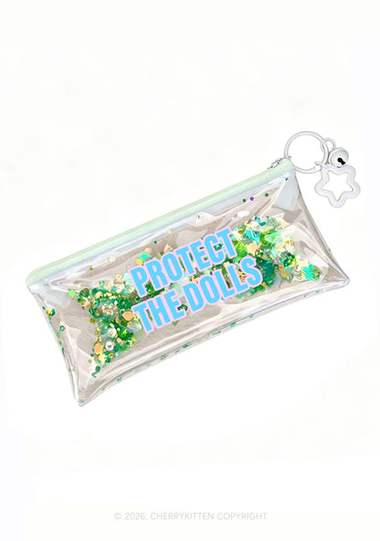 Protect The Dolls Pride Y2K Quicksand Transparent Pencil Pouch Cherrykitten