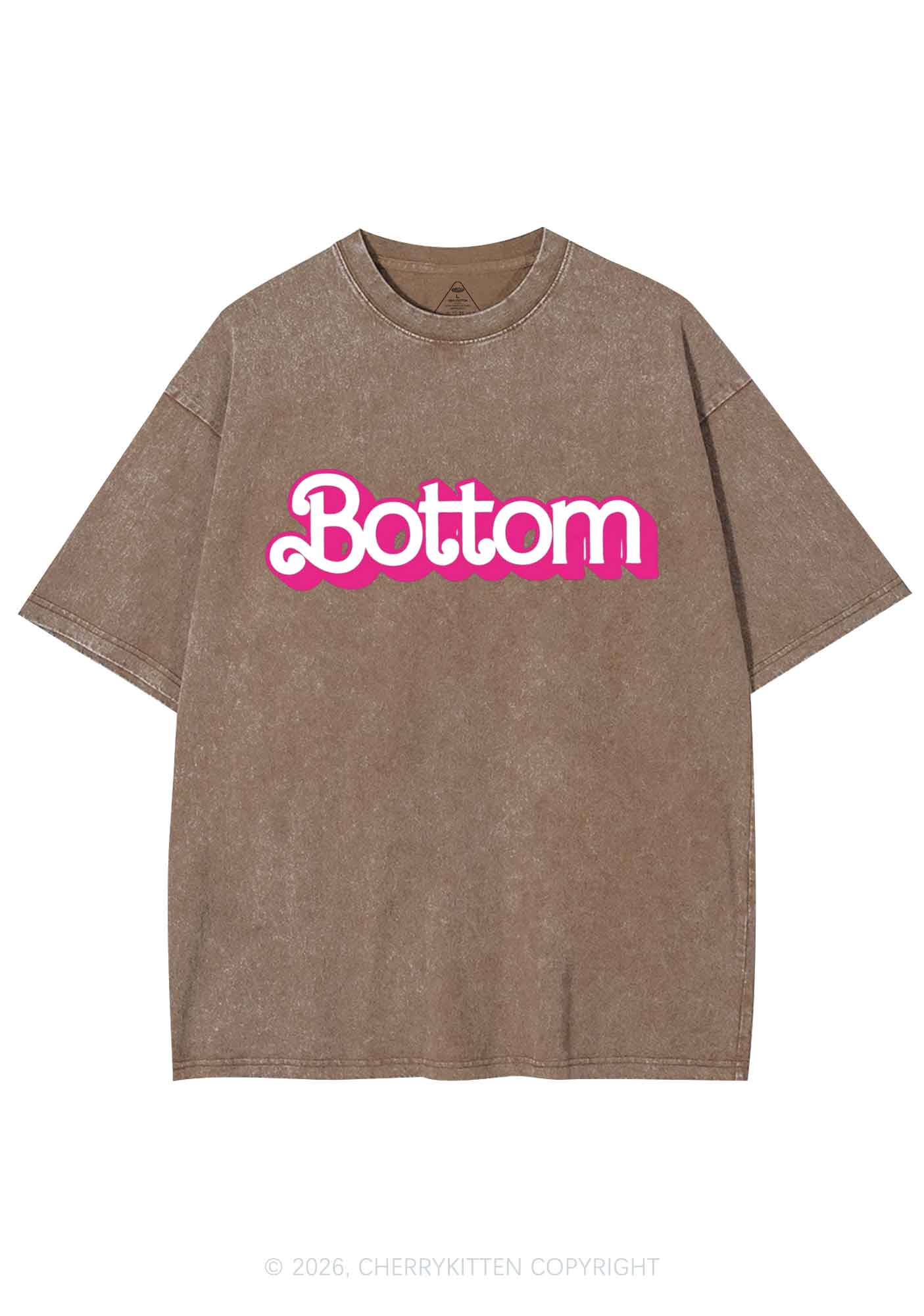 Pink Bottom Pride Y2K Shirts Washed Tee Cherrykitten