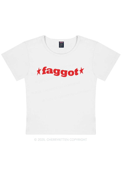Red Faggot Pride Y2K Baby Tee Cherrykitten