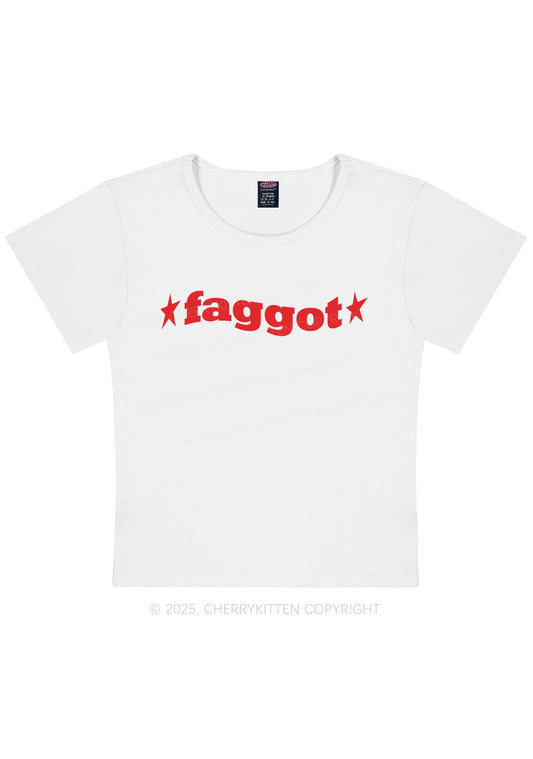 Red Faggot Pride Y2K Baby Tee Cherrykitten