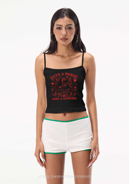 Ride A Cowgirl Valentine's Day Y2K Spaghetti Strap Cami Cherrykitten