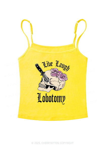 Live Laugh Lobotomy Skull Y2K Spaghetti Strap Cami Cherrykitten
