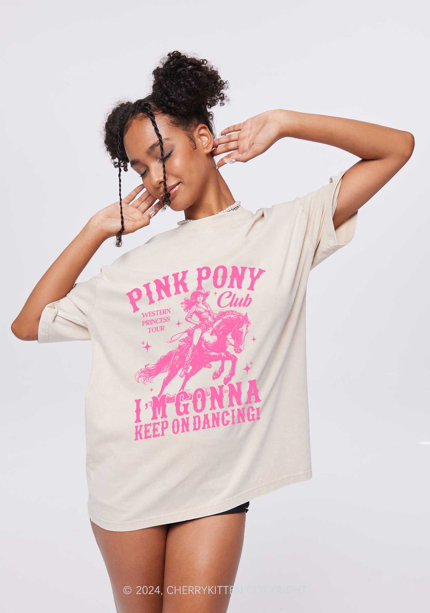 Im Gonna Keep On Dancing Y2K Washed Tee Cherrykitten