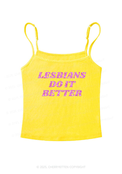 Glitter Lesbians Do It Better Pride Y2K Spaghetti Strap Cami Cherrykitten