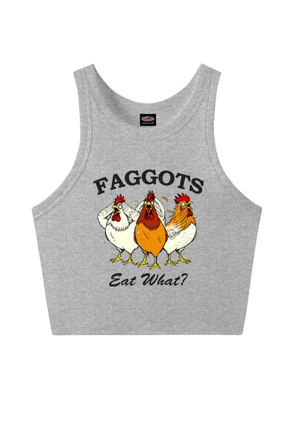 Faggots Eat What Pride Y2K Crop Tank Top Cherrykitten