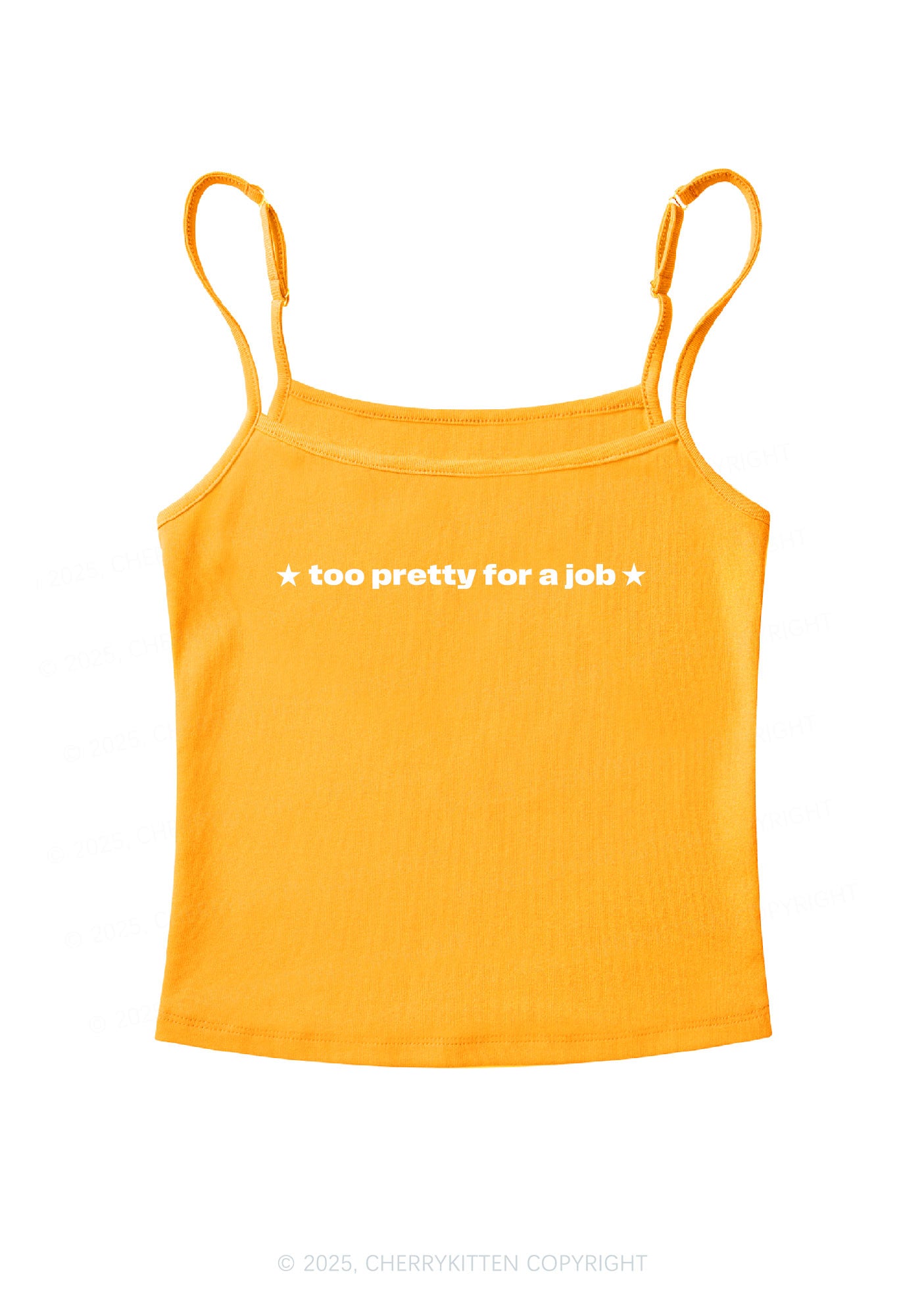 Too Pretty For Job Y2K Spaghetti Strap Cami Cherrykitten