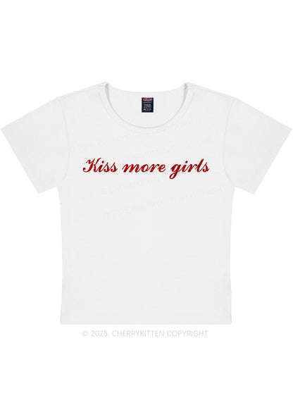 Glitter Kiss More Girls Pride Y2K Baby Tee Cherrykitten