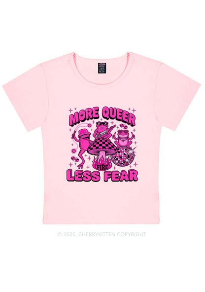 More Queer Less Fear Pride Y2K Baby Tee Cherrykitten