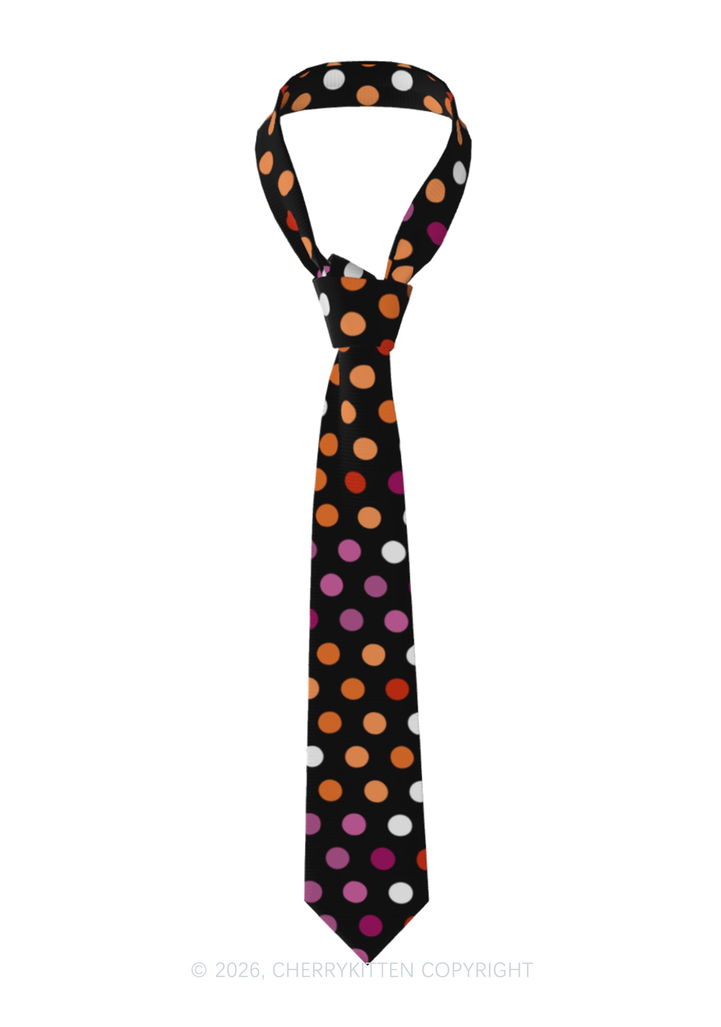 Lesbian Dots Pride Y2K Necktie Cherrykitten