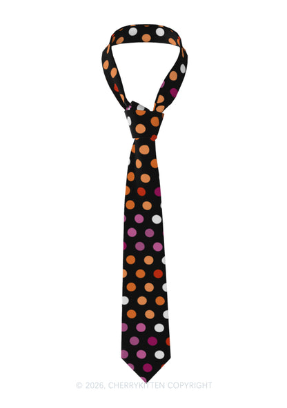 Lesbian Dots Pride Y2K Necktie Cherrykitten