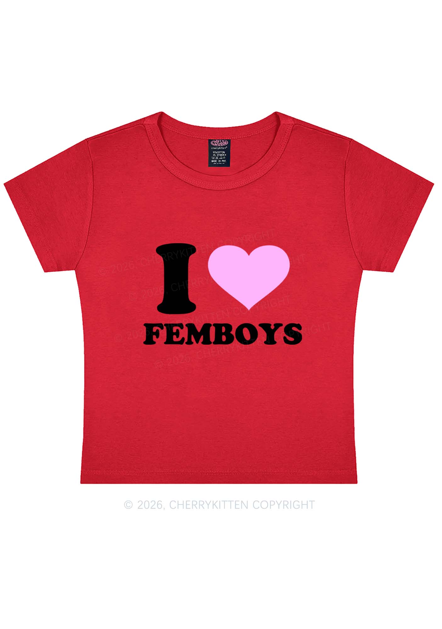 I Love Femboys Pride Y2K Baby Tee Cherrykitten