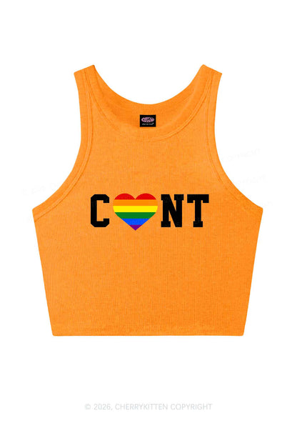 Rainbow Heart Cxxt Pride Y2K Crop Tank Top Cherrykitten