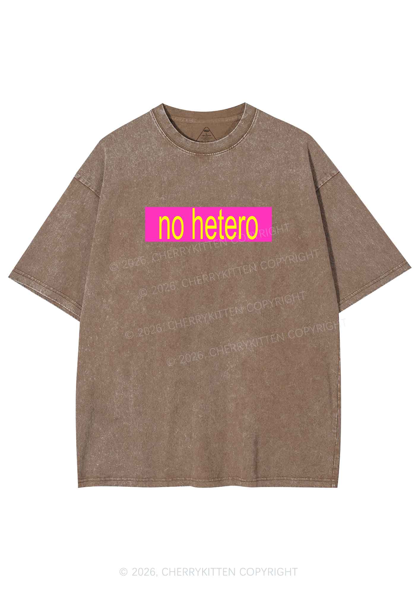 No Hetero Pride Y2K Shirts Washed Tee Cherrykitten