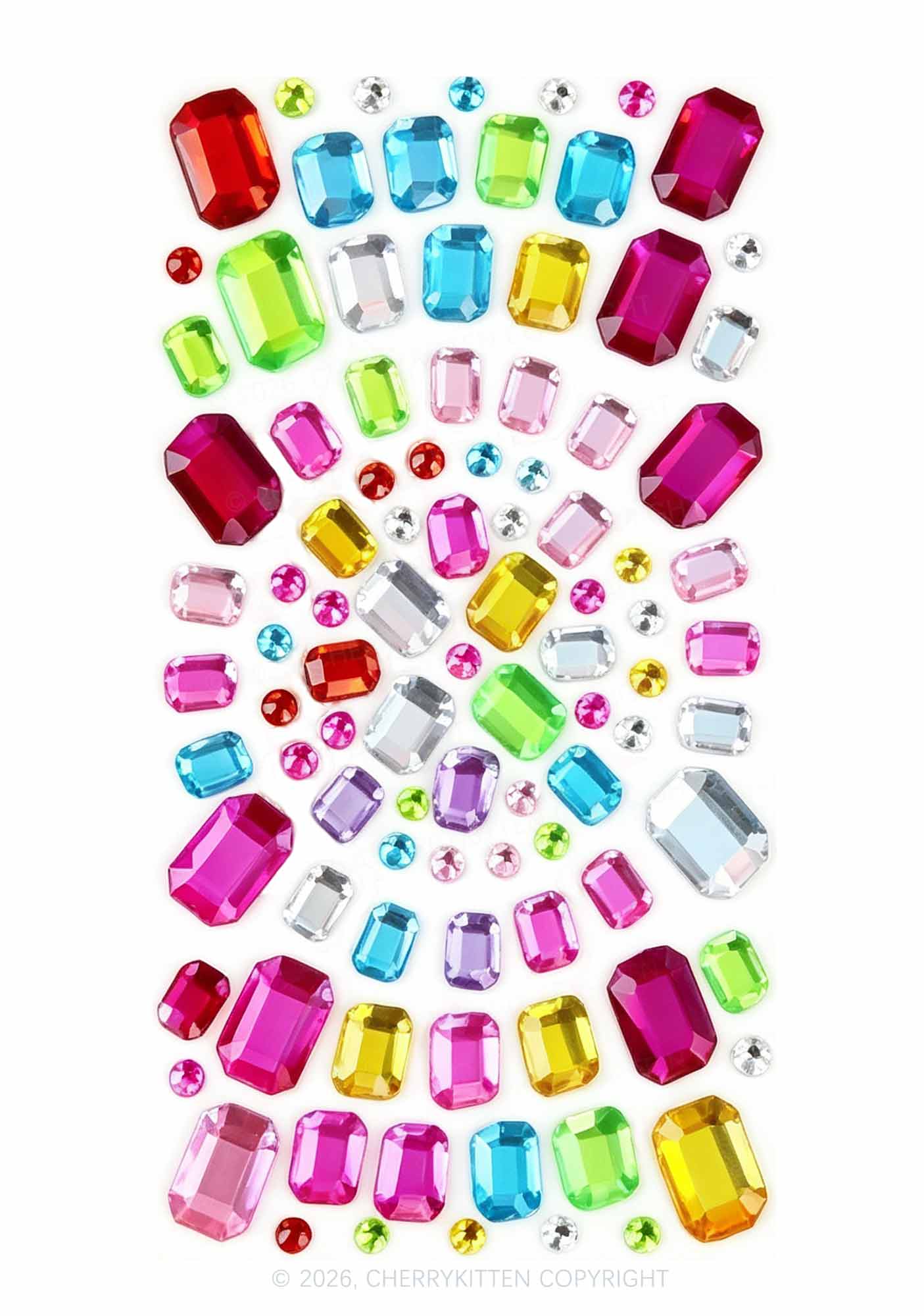 1pc Colored Gems Y2K Face Sticker Cherrykitten