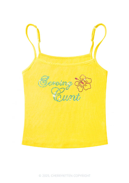 Rhinestone Serving Cxxt Y2K Spaghetti Strap Cami Cherrykitten