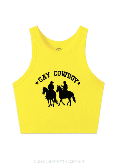 Gay Cowboy Pride Y2K Crop Tank Top Cherrykitten