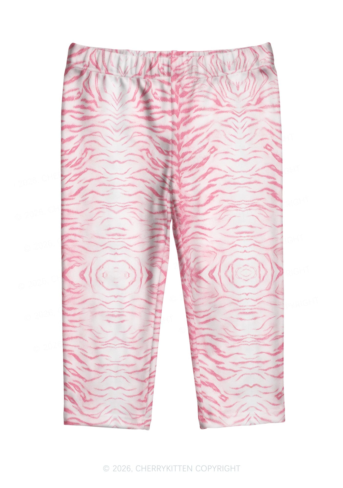 Pink Tiger Stripe Y2K Print Capri Pants Cherrykitten