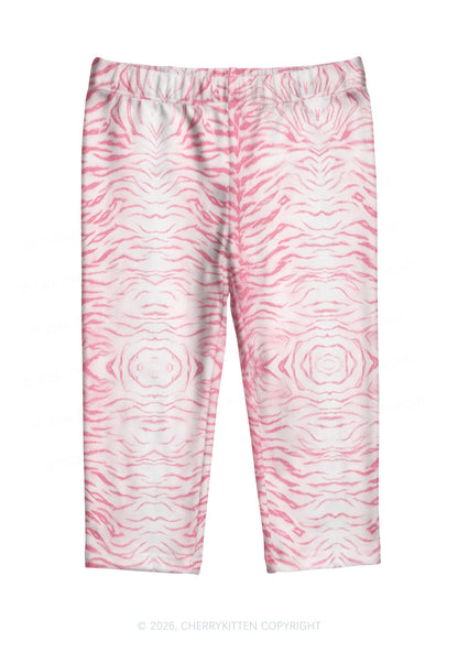 Pink Tiger Stripe Y2K Print Capri Pants Cherrykitten