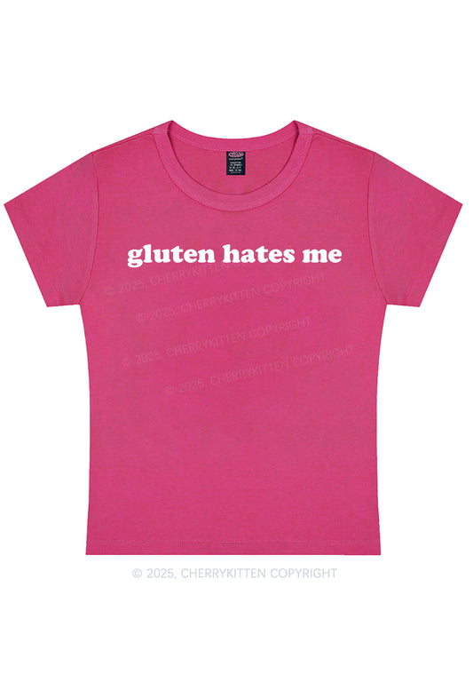Gluten Hates Me Y2K Baby Tee Cherrykitten