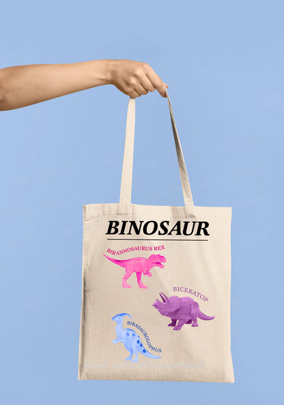 Binosaur Pride Y2K Canvas Tote Bag Cherrykitten
