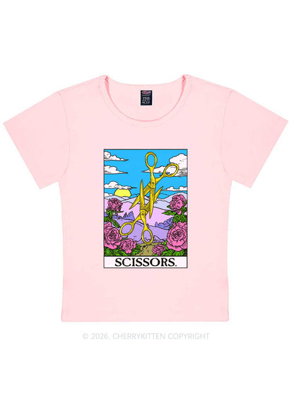 Yellow Scissors Pride Y2K Baby Tee Cherrykitten