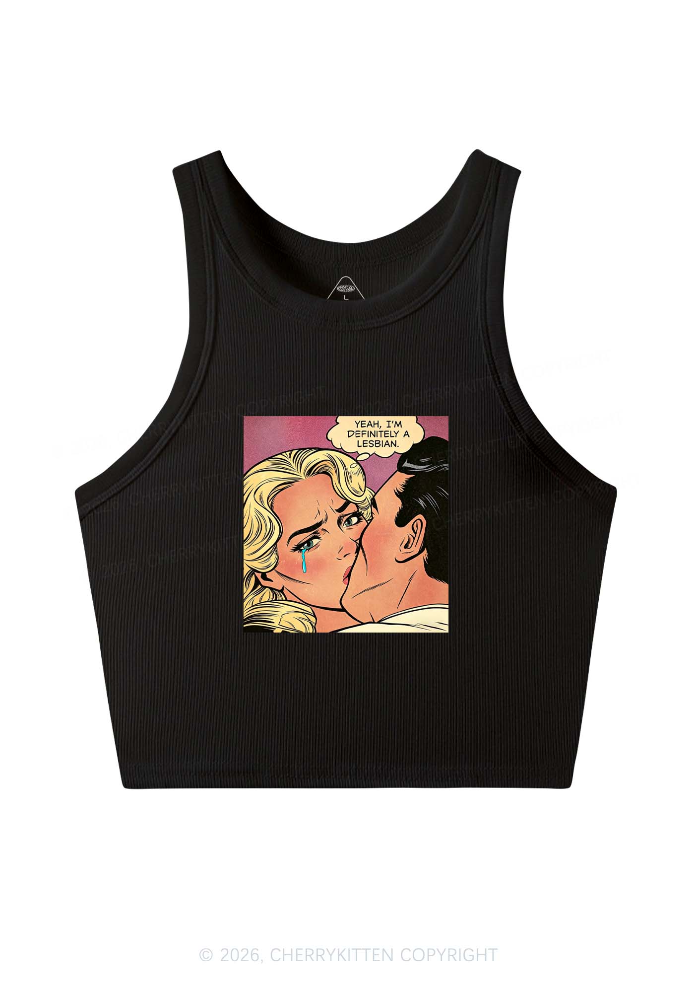 Im Definitely A Lesbian Pride Y2K Crop Tank Top Cherrykitten