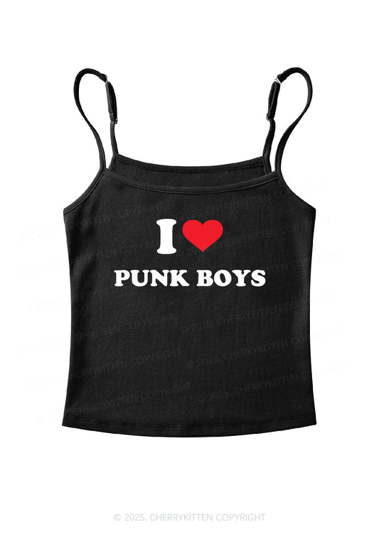 I Love Punk Boys Y2K Spaghetti Strap Cami Cherrykitten
