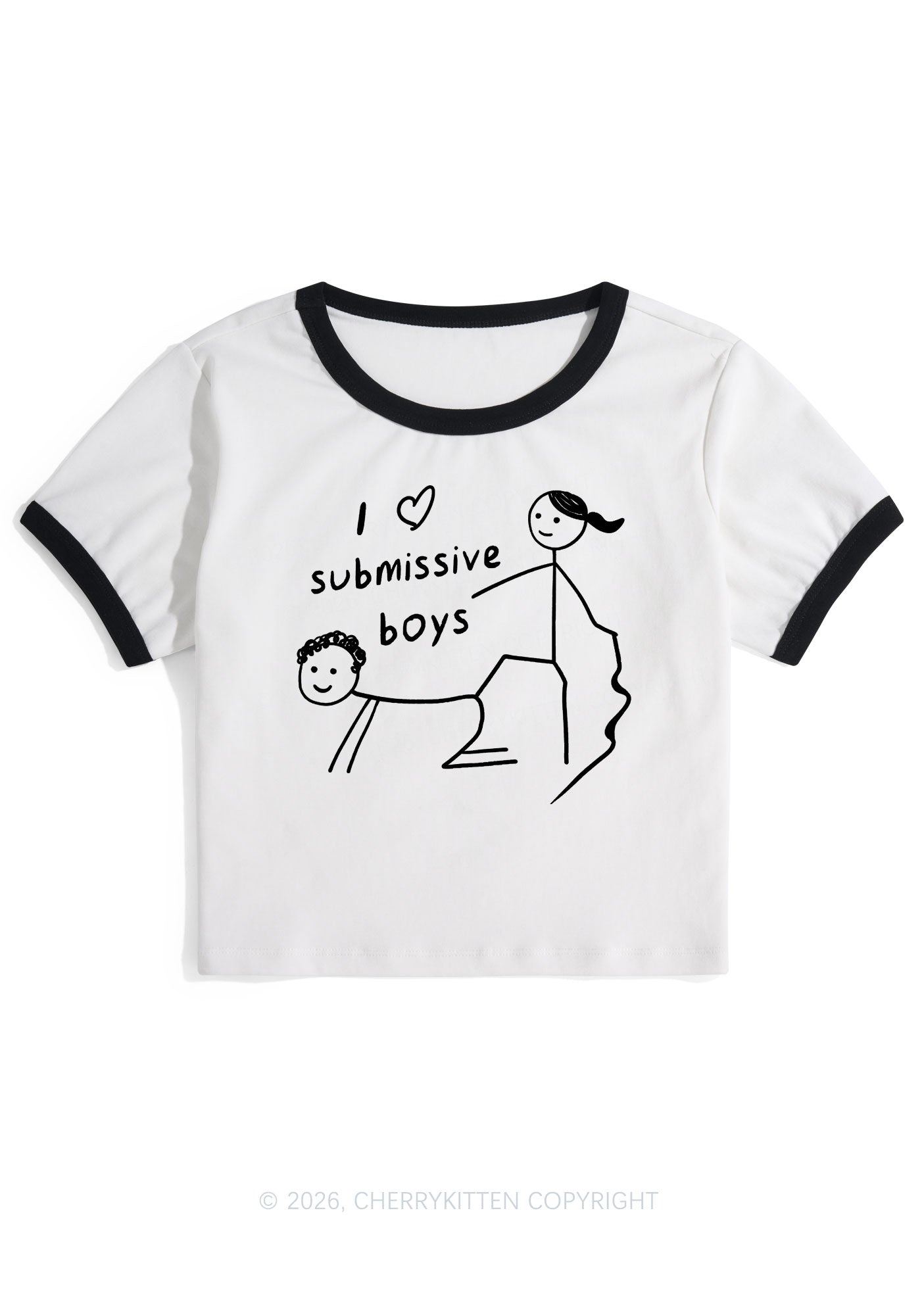 I Love S Boys Y2K Ringer Tee Cherrykitten