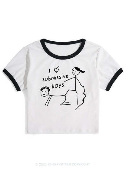 I Love S Boys Y2K Ringer Tee Cherrykitten