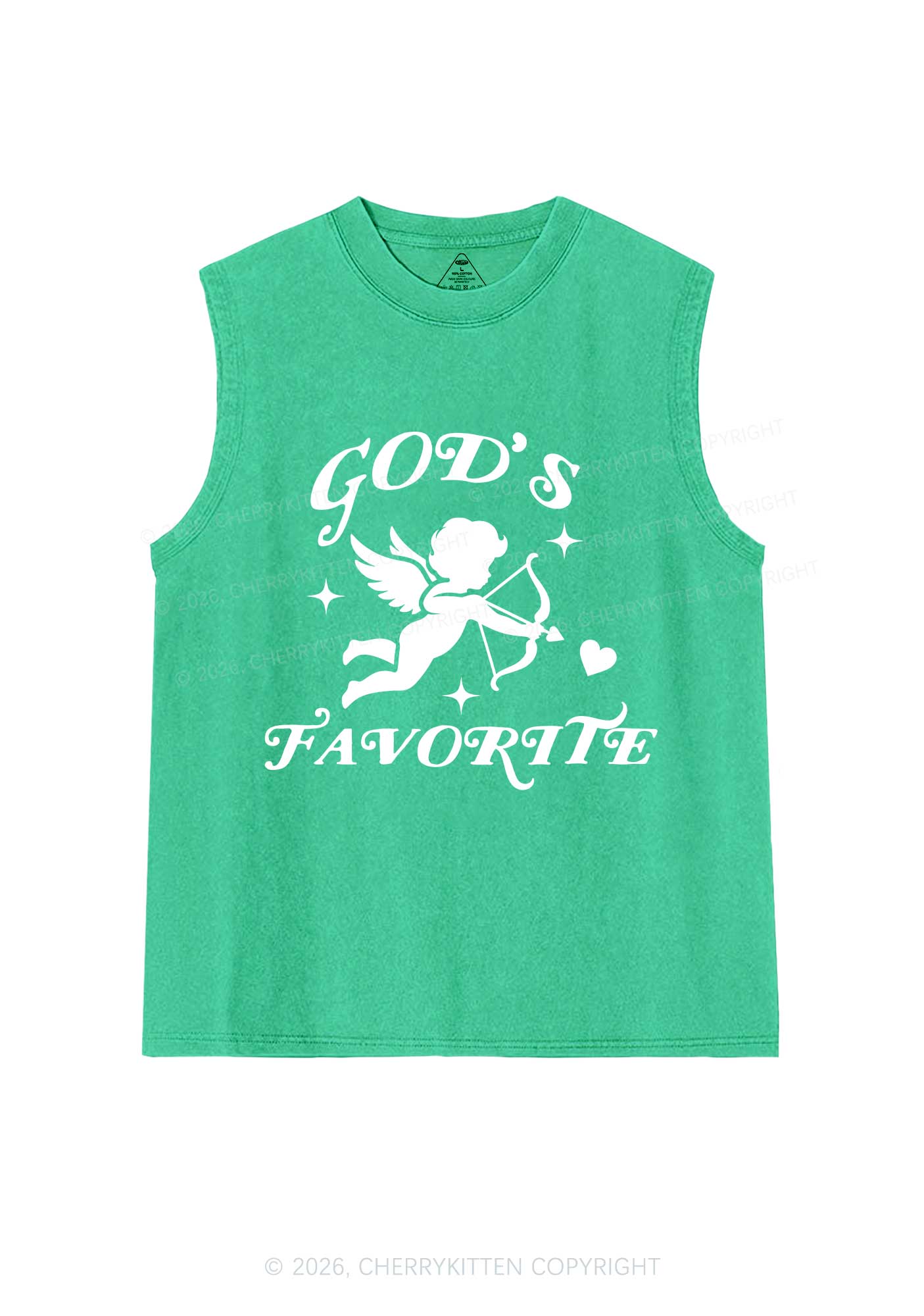 Gods Favorite Cupid Valentine's Day Y2K Washed Muscle Tank Cherrykitten