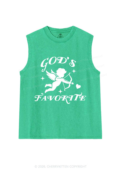 Gods Favorite Cupid Valentine's Day Y2K Washed Muscle Tank Cherrykitten