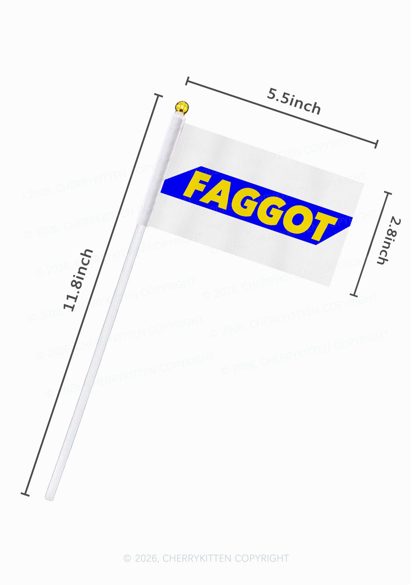 Blue Faggot Pride Y2K Hand Flags Cherrykitten