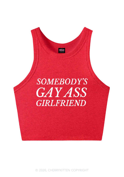 Somebodys Gay Axx Girlfriend Pride Y2K Crop Tank Top Cherrykitten