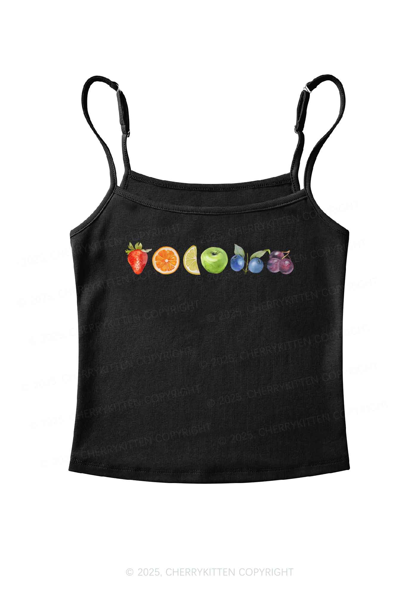 Six Fruity Pride Y2K Spaghetti Strap Cami Cherrykitten