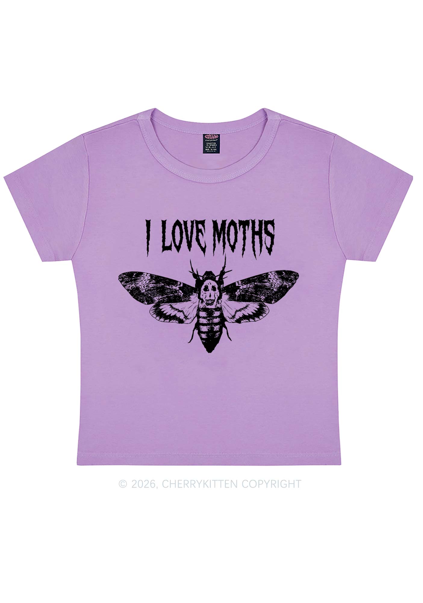 Halloween I Love Moths Y2K Baby Tee Cherrykitten