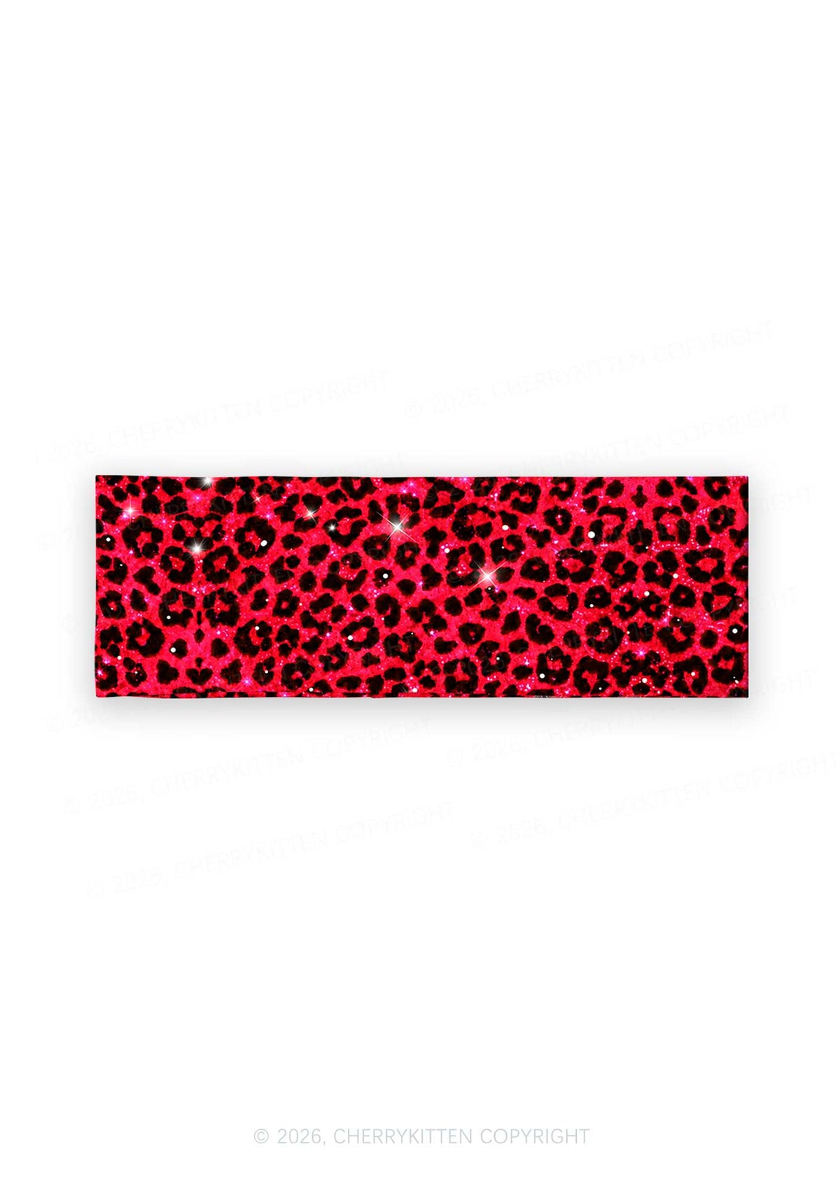 Bright Red Leopard Y2K Print Headband Cherrykitten