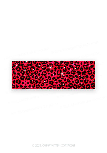 Bright Red Leopard Y2K Print Headband Cherrykitten