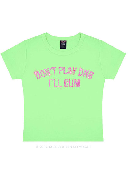 Rhinestone Dont Play DNB Y2K Baby Tee Cherrykitten