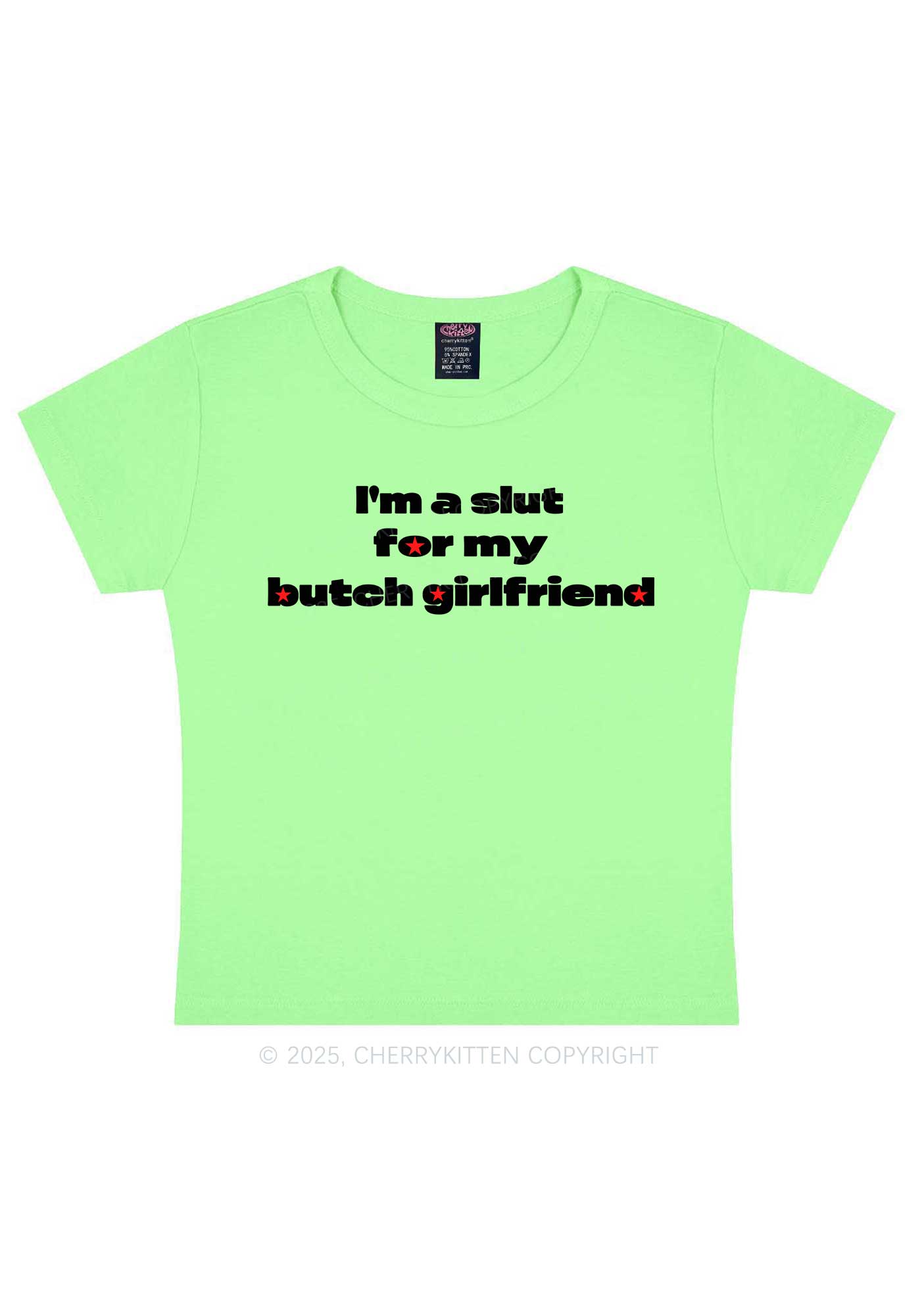 Slxt For Butch Girlfriend Pride Y2K Baby Tee Cherrykitten