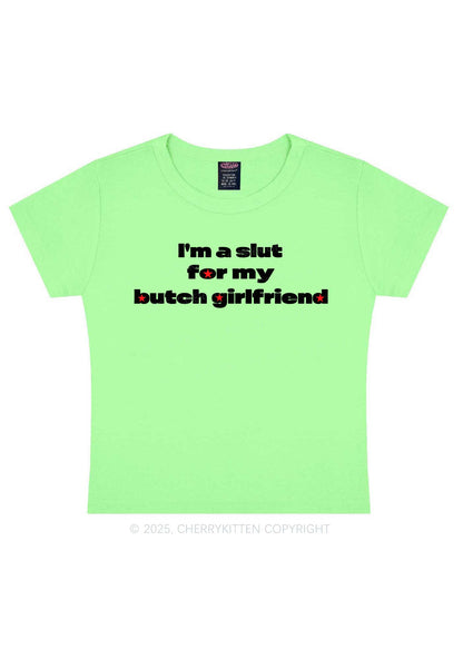 Slxt For Butch Girlfriend Pride Y2K Baby Tee Cherrykitten