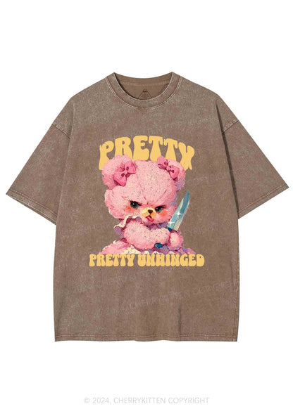 Pretty Unhinged Bear Y2K Washed Tee Cherrykitten
