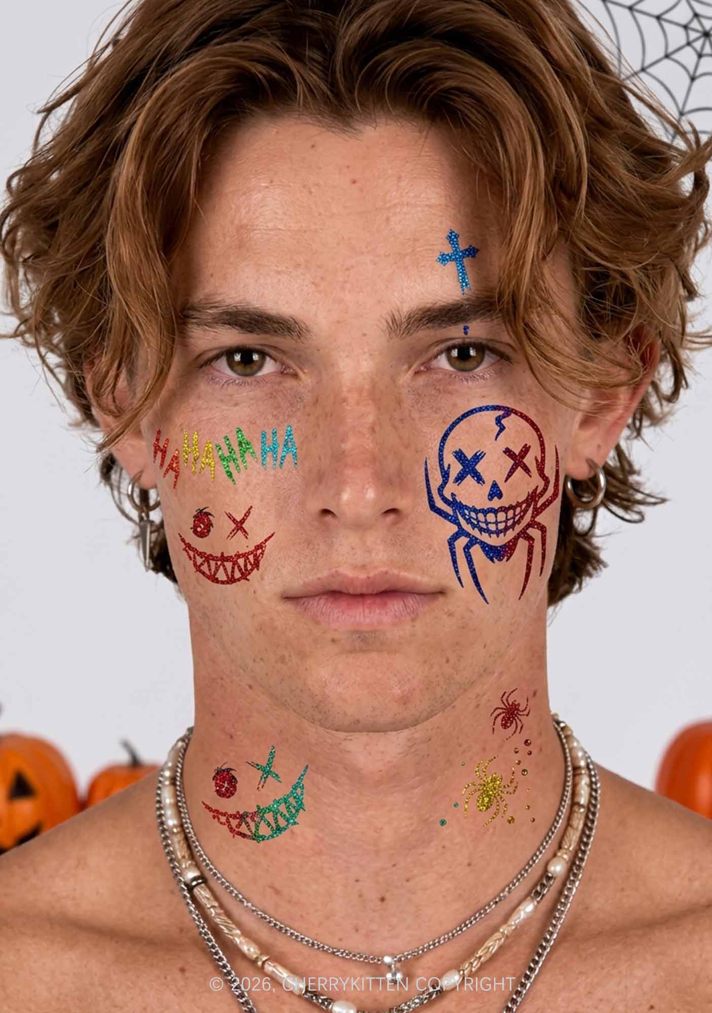 6pcs Random Halloween Stickers Y2K Temporary Tattoo Cherrykitten