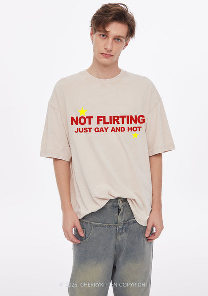 Not Flirting Y2K Shirts Washed Tee Cherrykitten