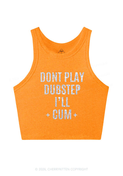 Glitter Dont Play Dubstep Y2K Crop Tank Top Cherrykitten