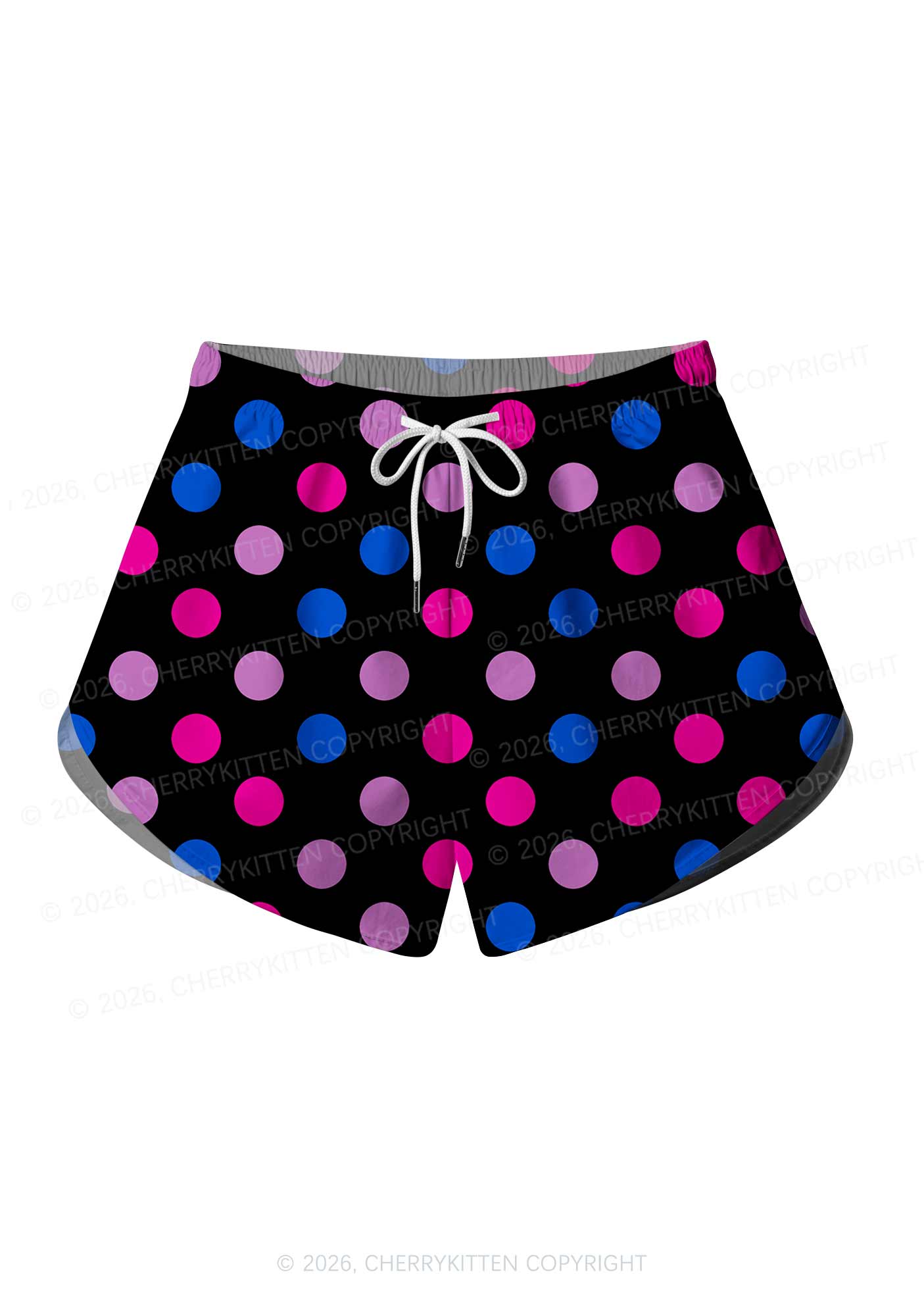 Bisexual Dots On Black Pride Y2K Print Men Beach Shorts Cherrykitten