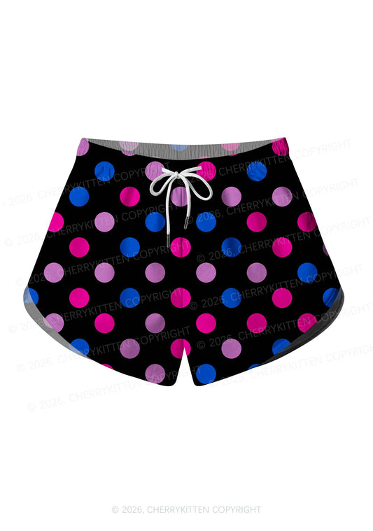 Bisexual Dots On Black Pride Y2K Print Men Beach Shorts Cherrykitten