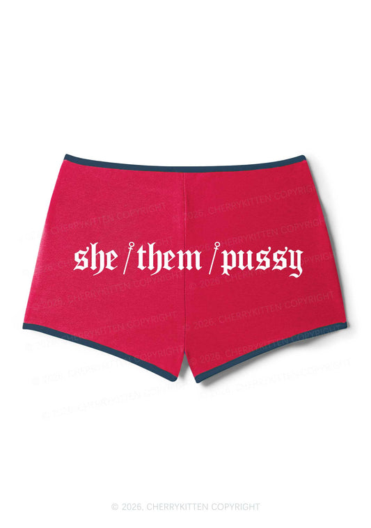 She Them Puxxy Pride Y2K Booty Shorts Cherrykitten