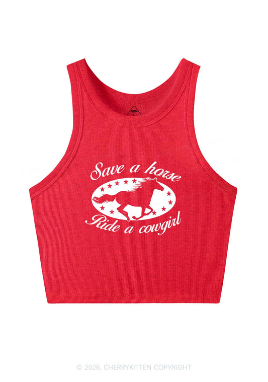 Star Horse Cowgirl Pride Y2K Crop Tank Top Cherrykitten