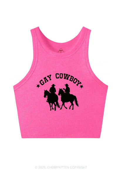 Gay Cowboy Pride Y2K Crop Tank Top Cherrykitten